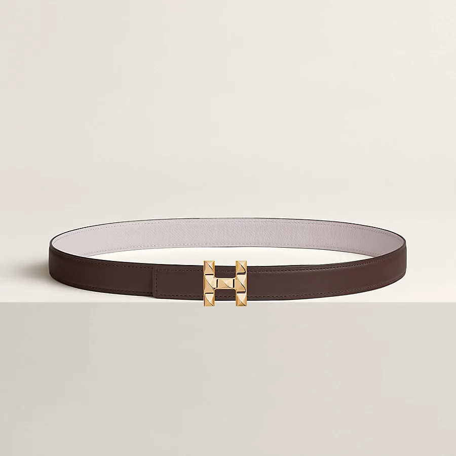 Replicate H Infini belt buckle   Reversible leather strap 24 mm(1:1 replica)