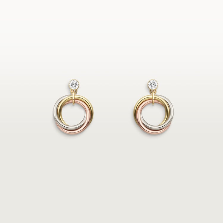 Replicate Trinity earrings, brilliant-cut diamonds(1:1 replica)