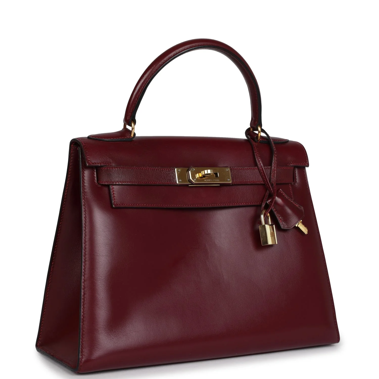 Replicate Vintage Hermes Kelly Sellier 28 Rouge H Box Gold Hardware(1:1 replica)