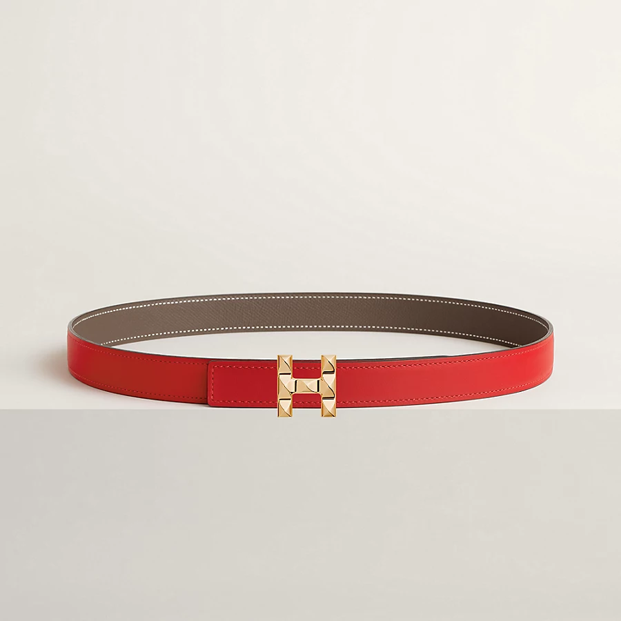 Replicate H Infini belt buckle   Reversible leather strap 24 mm(1:1 replica)