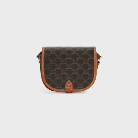 Replicate MEDIUM FOLCO BAG IN TRIOMPHE CANVAS AND CALFSKIN TAN(1:1 replica)