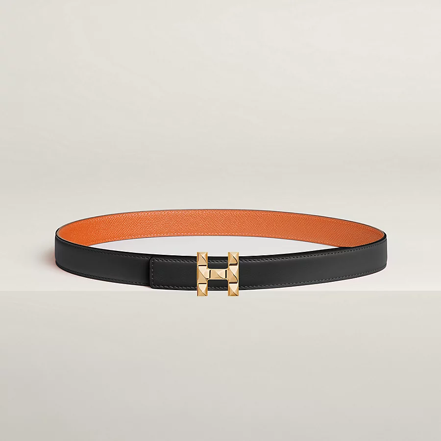 Replicate H Infini belt buckle   Reversible leather strap 24 mm(1:1 replica)
