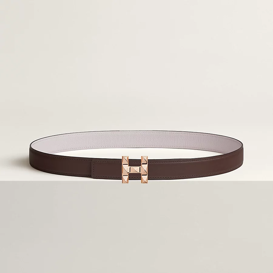 Replicate H Infini belt buckle   Reversible leather strap 24 mm(1:1 replica)