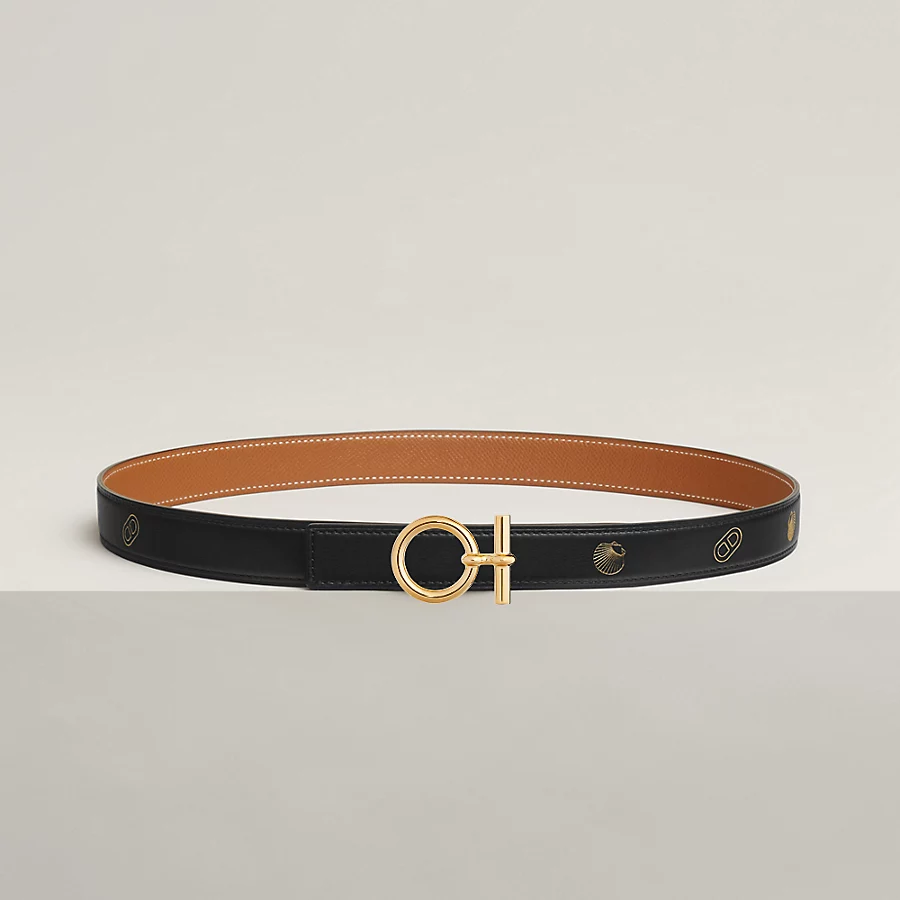 Replicate Flot belt buckle   Hermès sur Mer reversible leather strap 24 mm(1:1 replica)