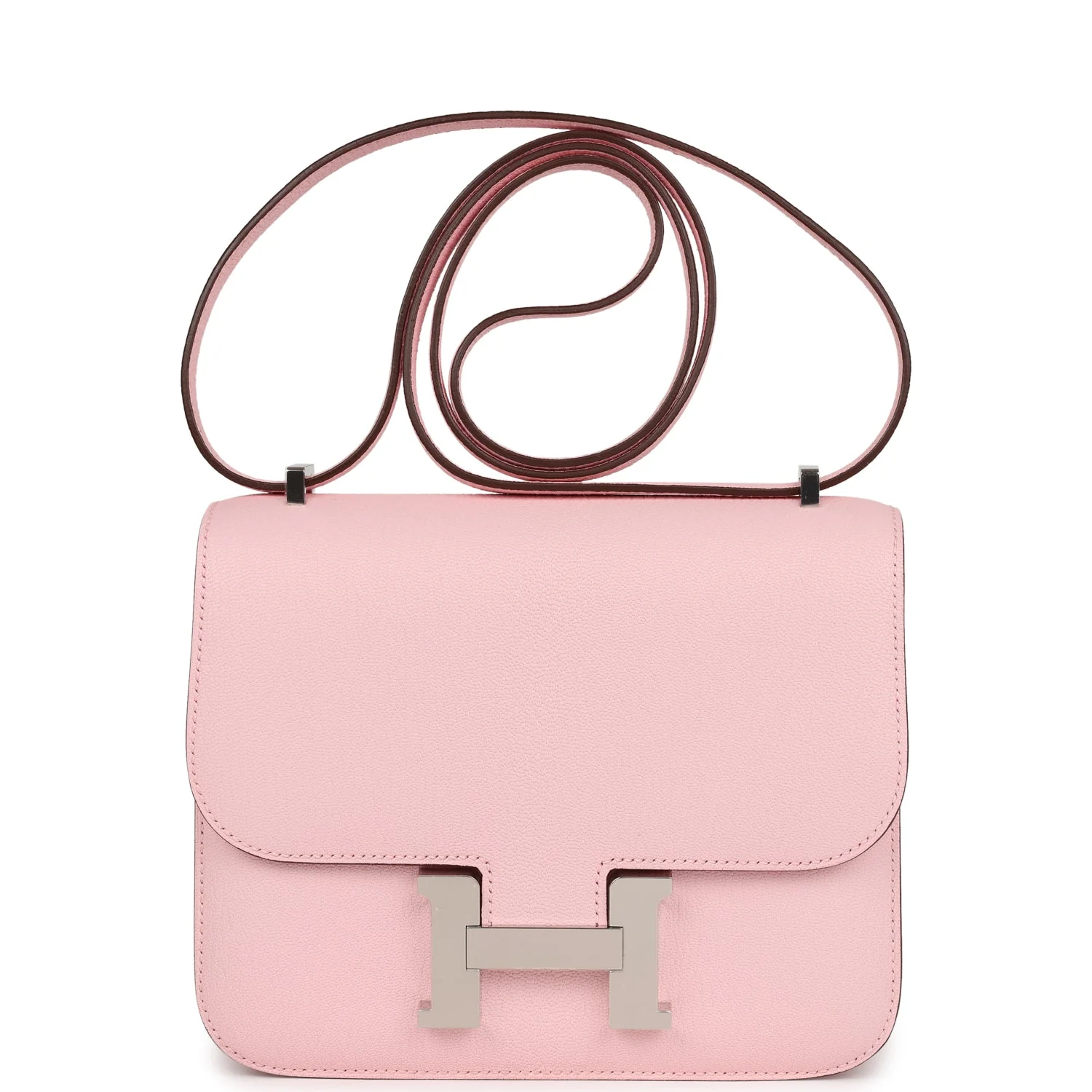 Replicate Hermes Constance 18 Rose Sakura Chevre Palladium Hardware(1:1 replica)