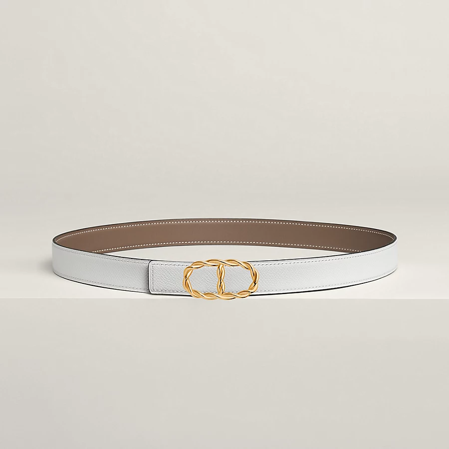 Replicate Maillon Torsade belt buckle   Reversible leather strap 24 mm(1:1 replica)