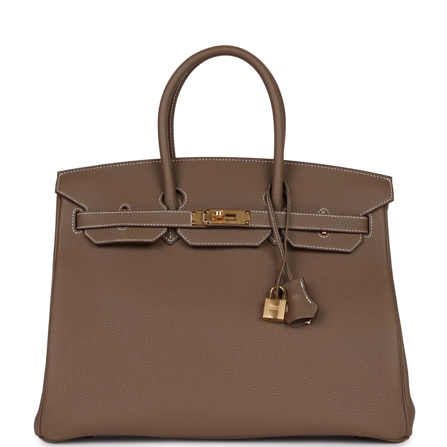 Replicate Hermes Birkin 35 Etoupe Togo Gold Hardware(1:1 replica)