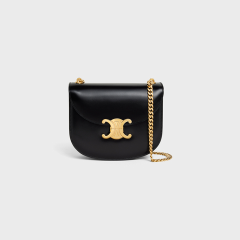 Replicate CHAIN BESACE CLEA IN SHINY CALFSKIN BLACK(1:1 replica)