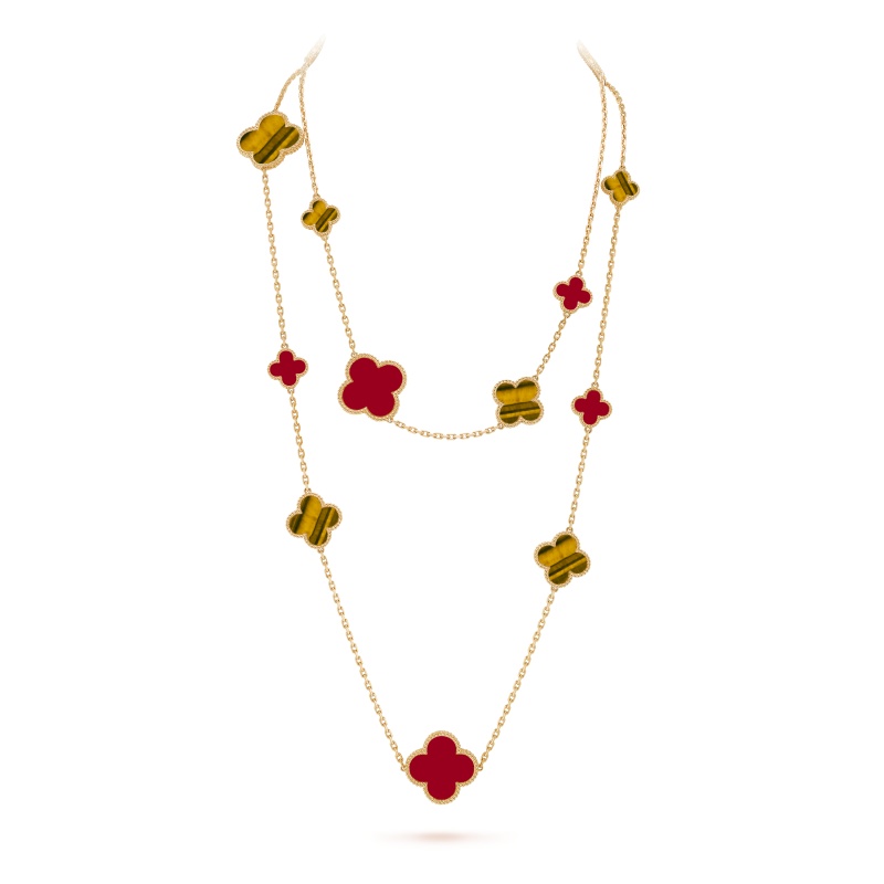 Replicate Magic Alhambra long necklace, 16 motifs(1:1 replica)