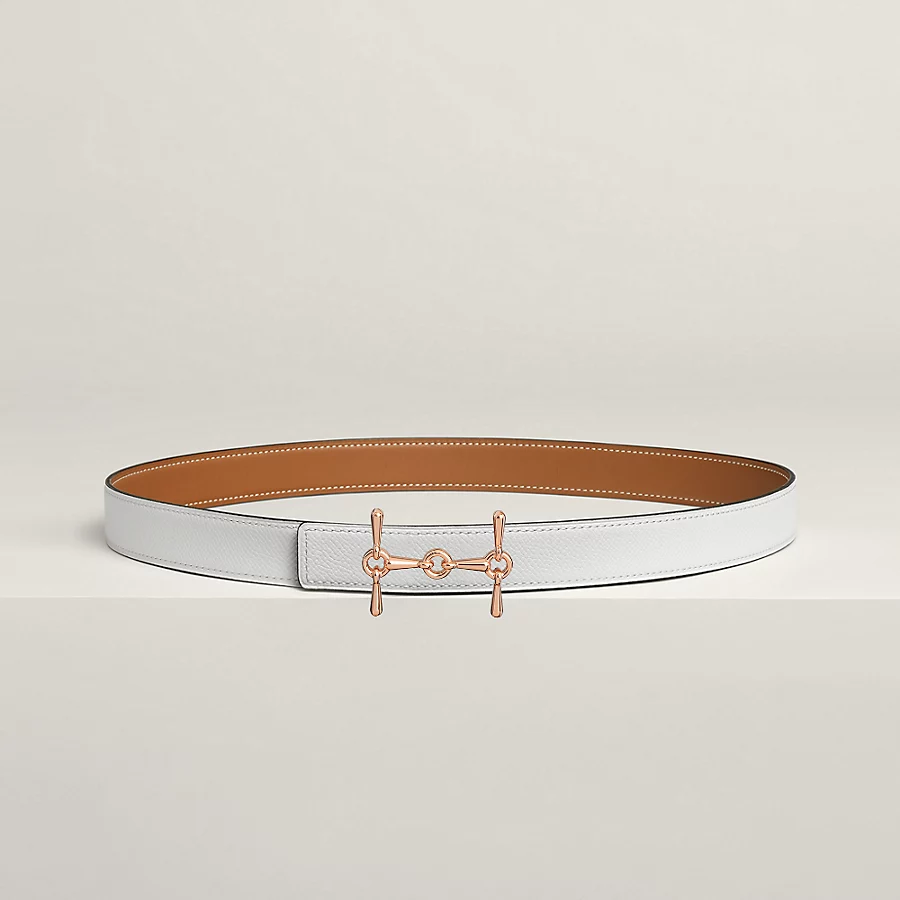 Replicate H Equestre belt buckle   Reversible leather strap 24 mm(1:1 replica)