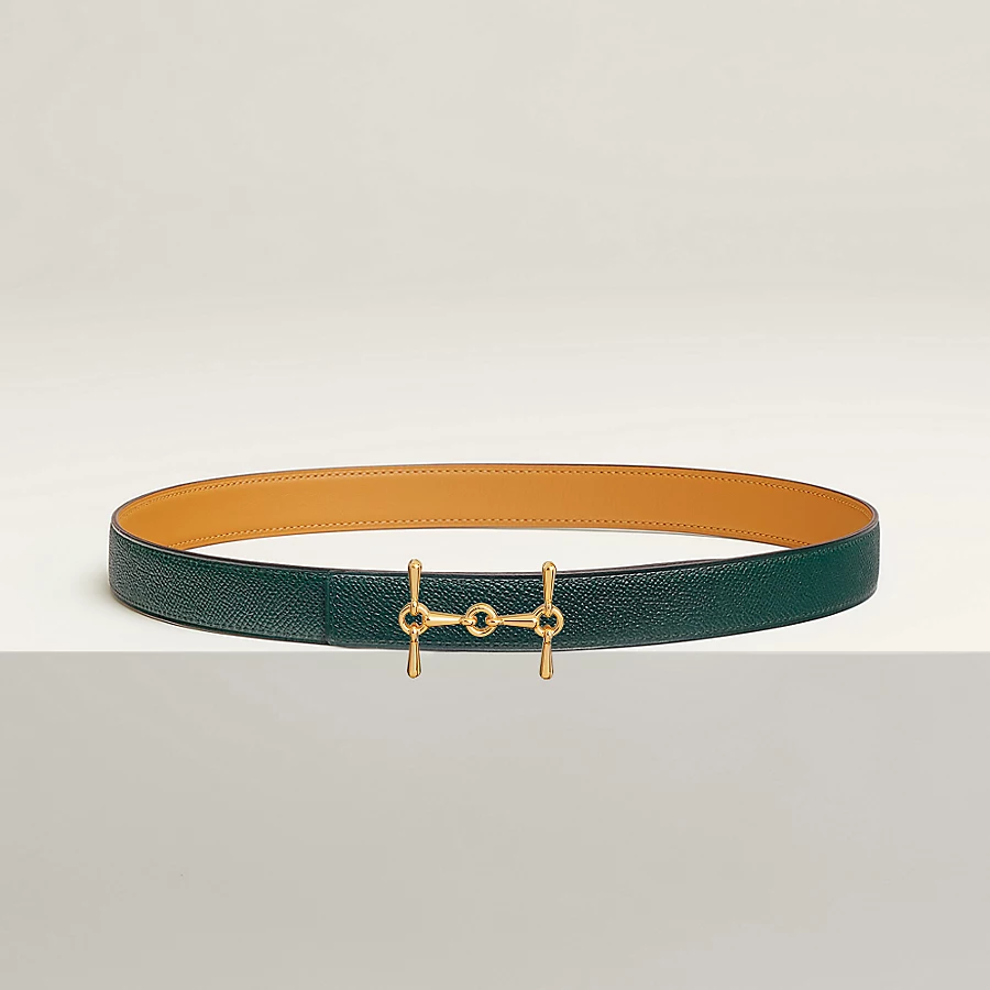 Replicate H Equestre belt buckle   Reversible leather strap 24 mm(1:1 replica)