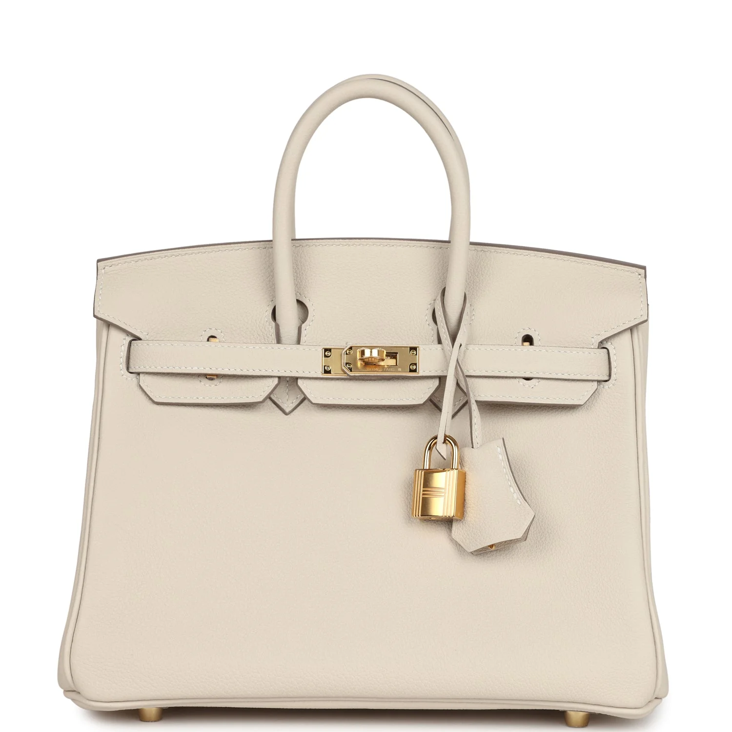 Replicate Hermes Birkin 25 Craie Taurillon Novillo Gold Hardware(1:1 replica)