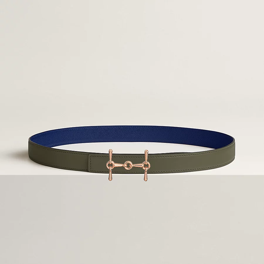 Replicate H Equestre belt buckle   Reversible leather strap 24 mm(1:1 replica)