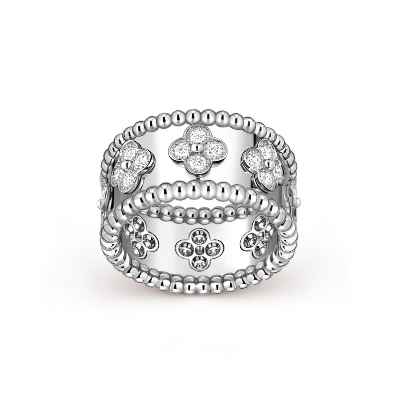 Replicate Perlée clovers ring, medium model(1:1 replica)