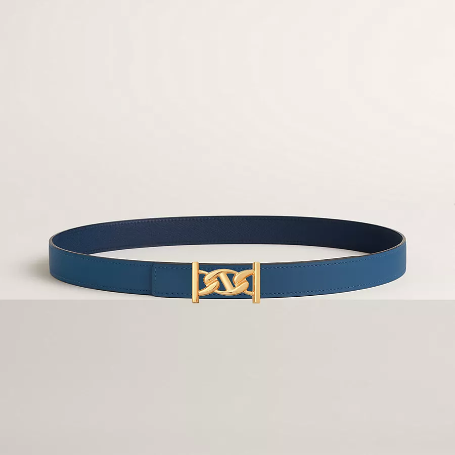 Replicate My H belt buckle   Reversible leather strap 24 mm(1:1 replica)