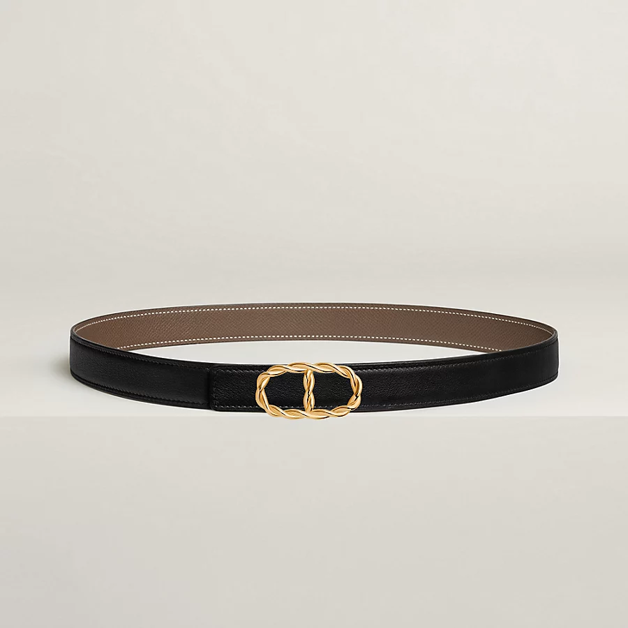 Replicate Maillon Torsade belt buckle   Reversible leather strap 24 mm(1:1 replica)