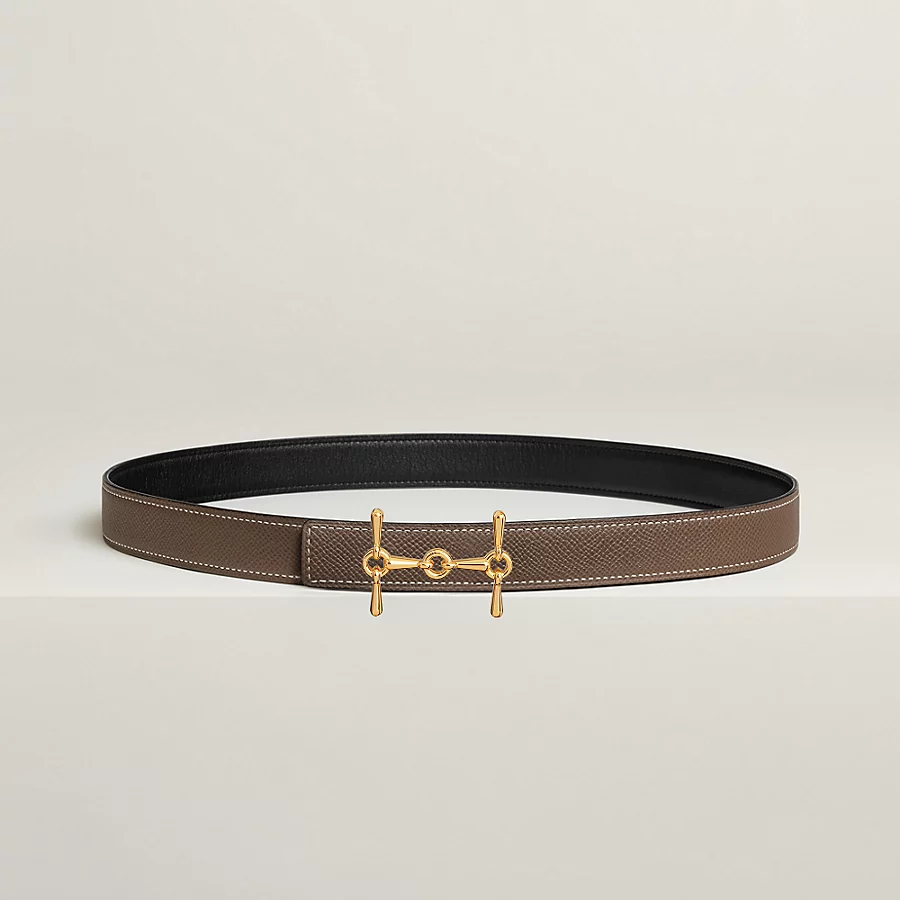 Replicate H Equestre belt buckle   Reversible leather strap 24 mm(1:1 replica)