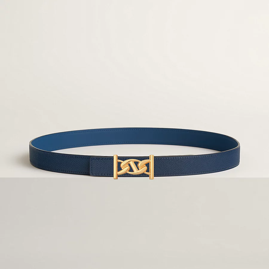 Replicate My H belt buckle   Reversible leather strap 24 mm(1:1 replica)