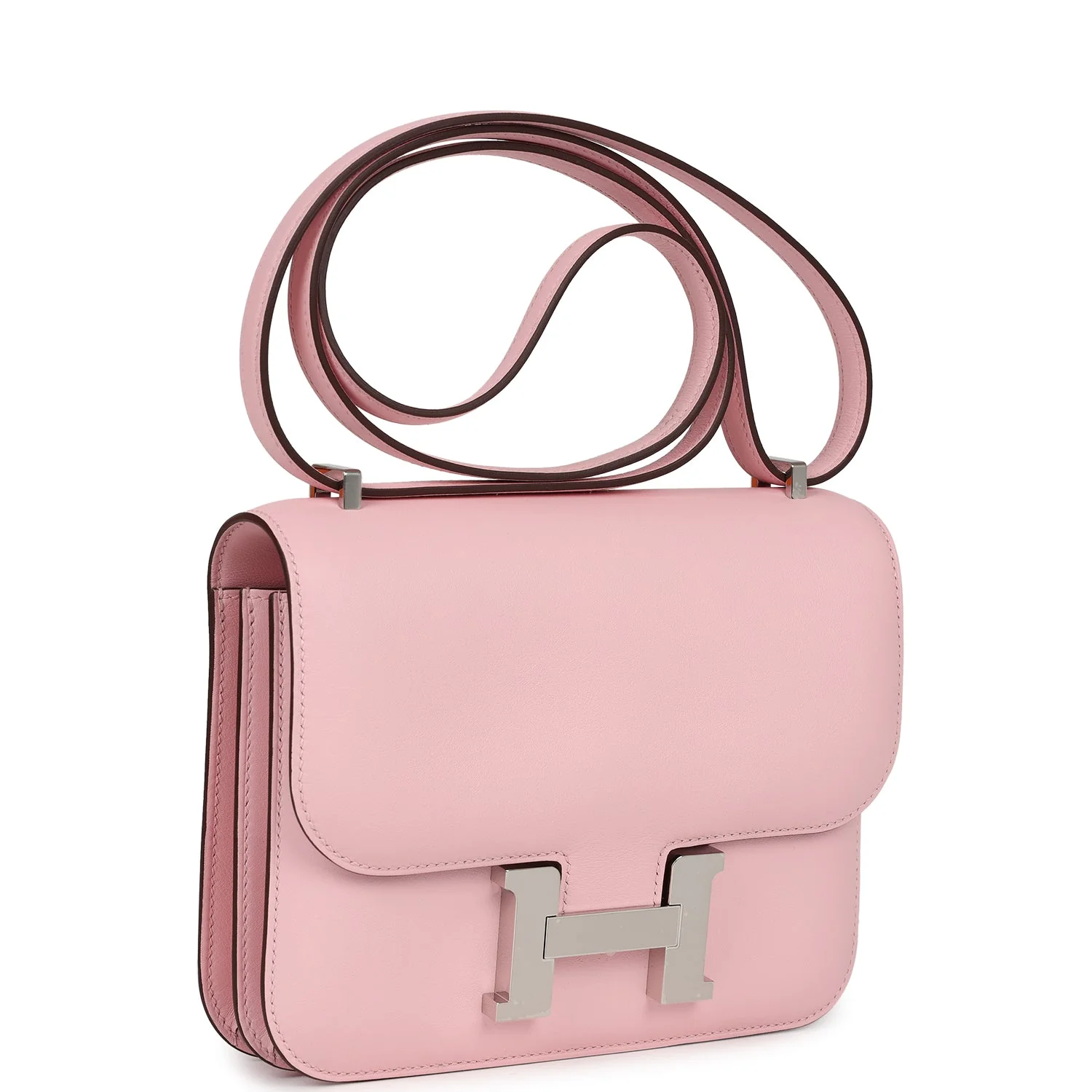Replicate Hermes Constance 18 Rose Sakura Swift Palladium Hardware(1:1 replica)
