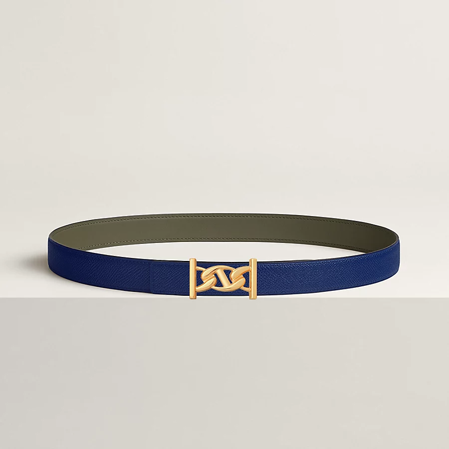 Replicate My H belt buckle   Reversible leather strap 24 mm(1:1 replica)
