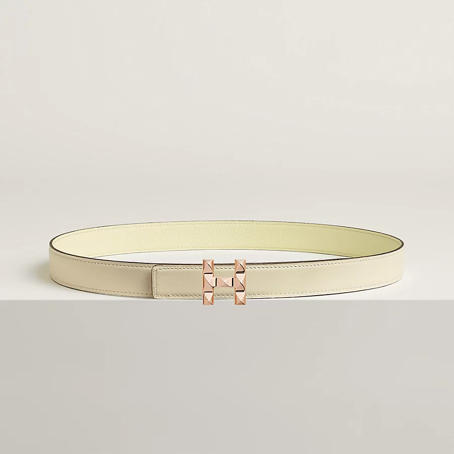 Replicate H Infini belt buckle   Reversible leather strap 24 mm(1:1 replica)