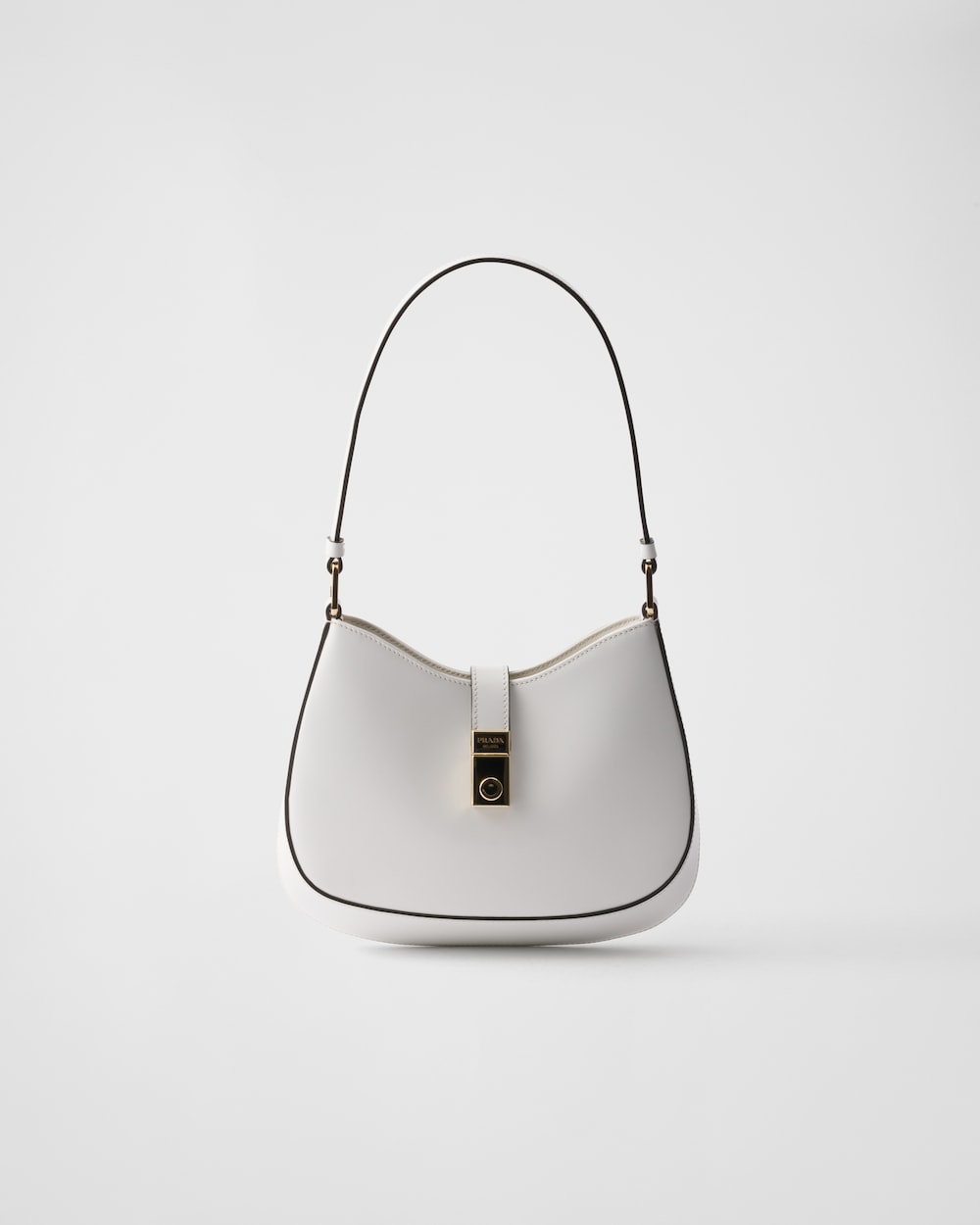 Replicate Prada Cleo Brushed Leather Shoulder Bag With Clasp Closure(1:1 replica)