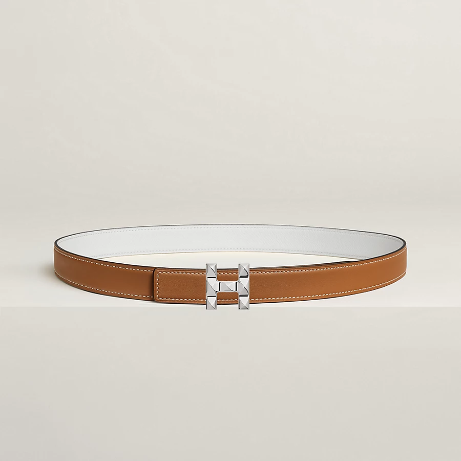 Replicate H Infini belt buckle   Reversible leather strap 24 mm(1:1 replica)
