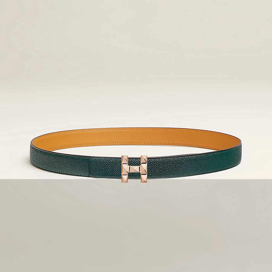 Replicate H Infini belt buckle   Reversible leather strap 24 mm(1:1 replica)