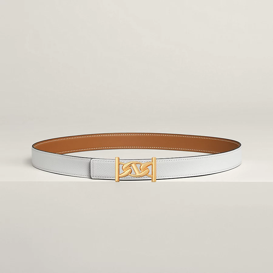 Replicate My H belt buckle   Reversible leather strap 24 mm(1:1 replica)