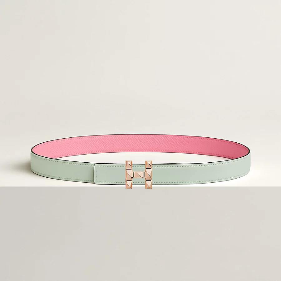 Replicate H Infini belt buckle   Reversible leather strap 24 mm(1:1 replica)