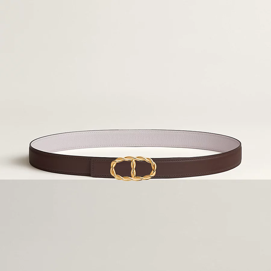 Replicate Maillon Torsade belt buckle   Reversible leather strap 24 mm(1:1 replica)