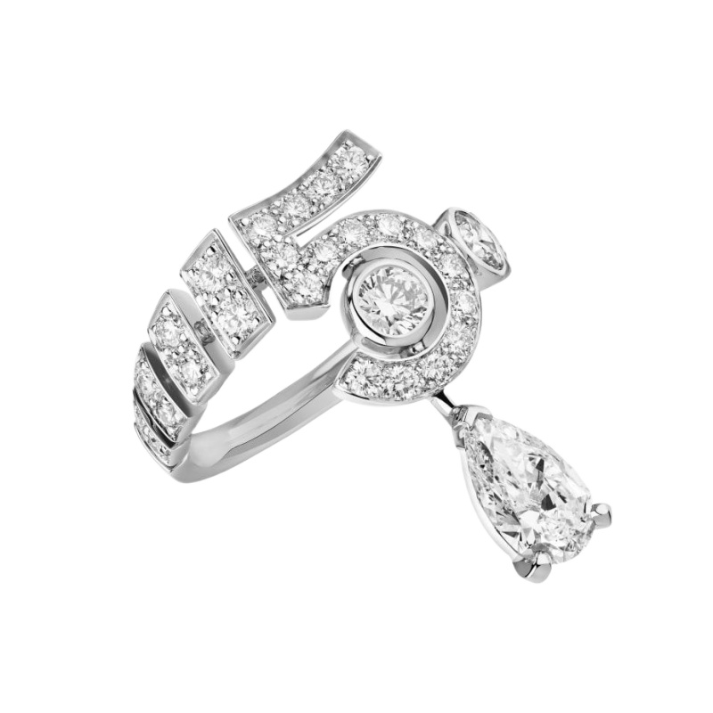 Replicate N°5 Drop White Gold Ring(1:1 replica)