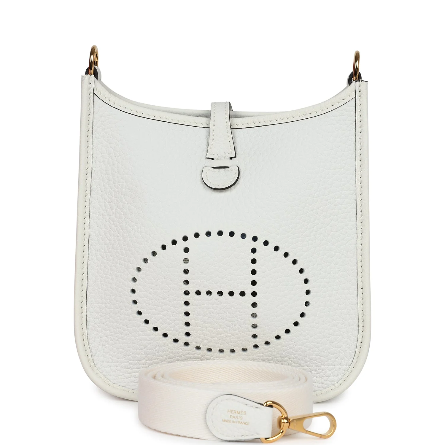 Replicate Hermes Evelyne TPM New White Clemence Gold Hardware(1:1 replica)