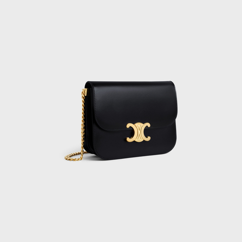 Replicate MEDIUM COLLEGE BAG IN SHINY CALFSKIN BLACK(1:1 replica)
