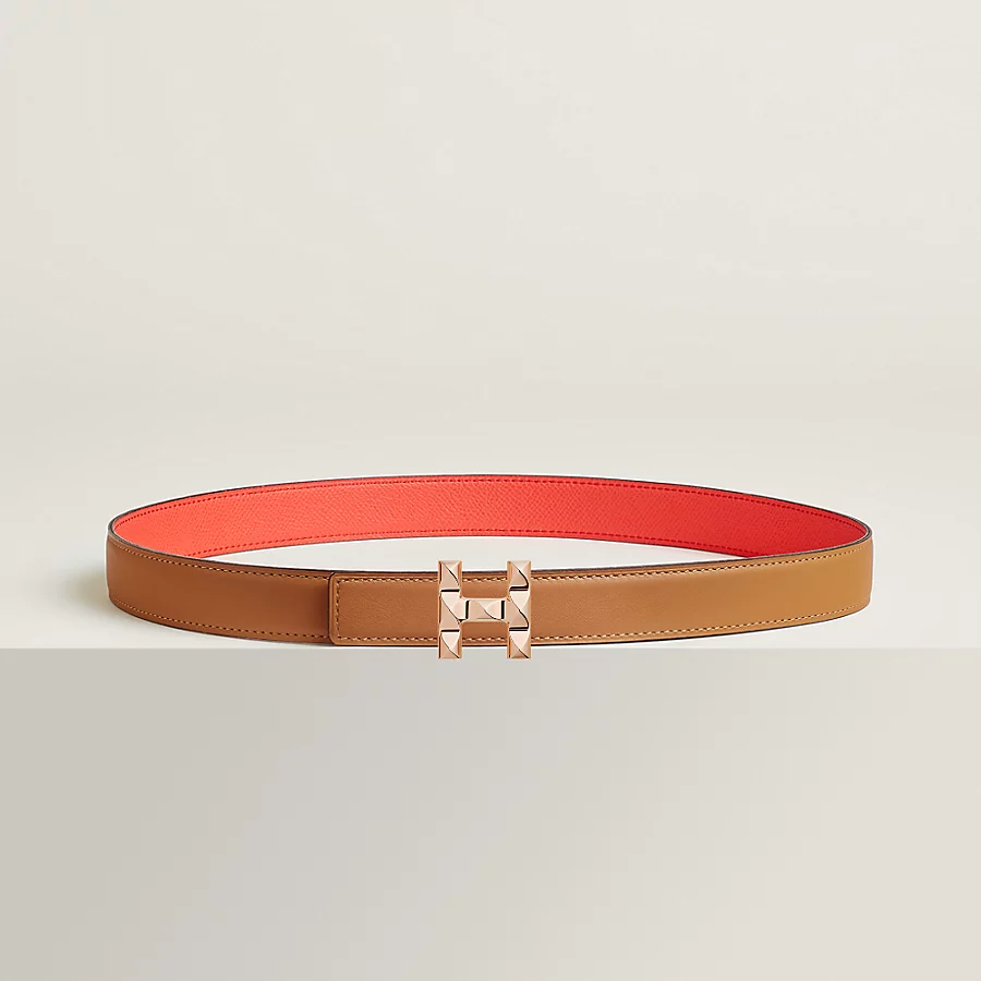 Replicate H Infini belt buckle   Reversible leather strap 24 mm(1:1 replica)