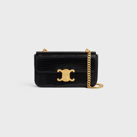 Replicate CHAIN SHOULDER BAG CLAUDE IN LIZARD BLACK(1:1 replica)