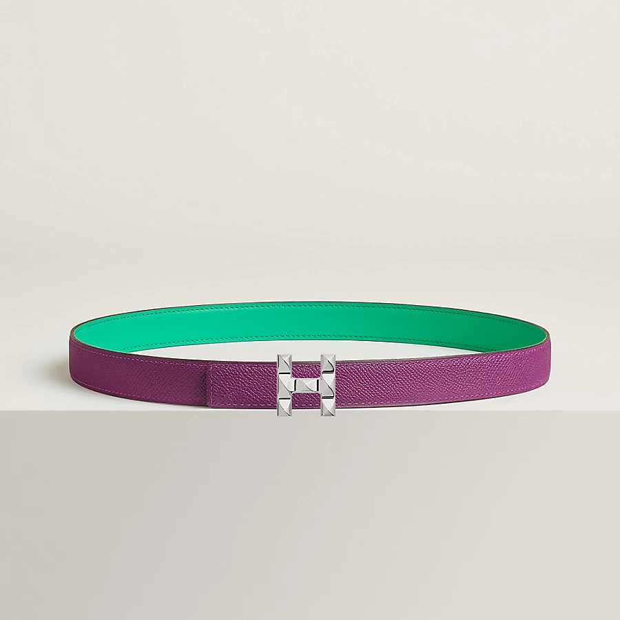 Replicate H Infini belt buckle   Reversible leather strap 24 mm(1:1 replica)