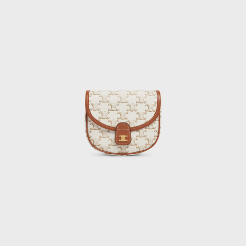 Replicate MINI BESACE IN TRIOMPHE CANVAS AND CALFSKIN WHITE(1:1 replica)