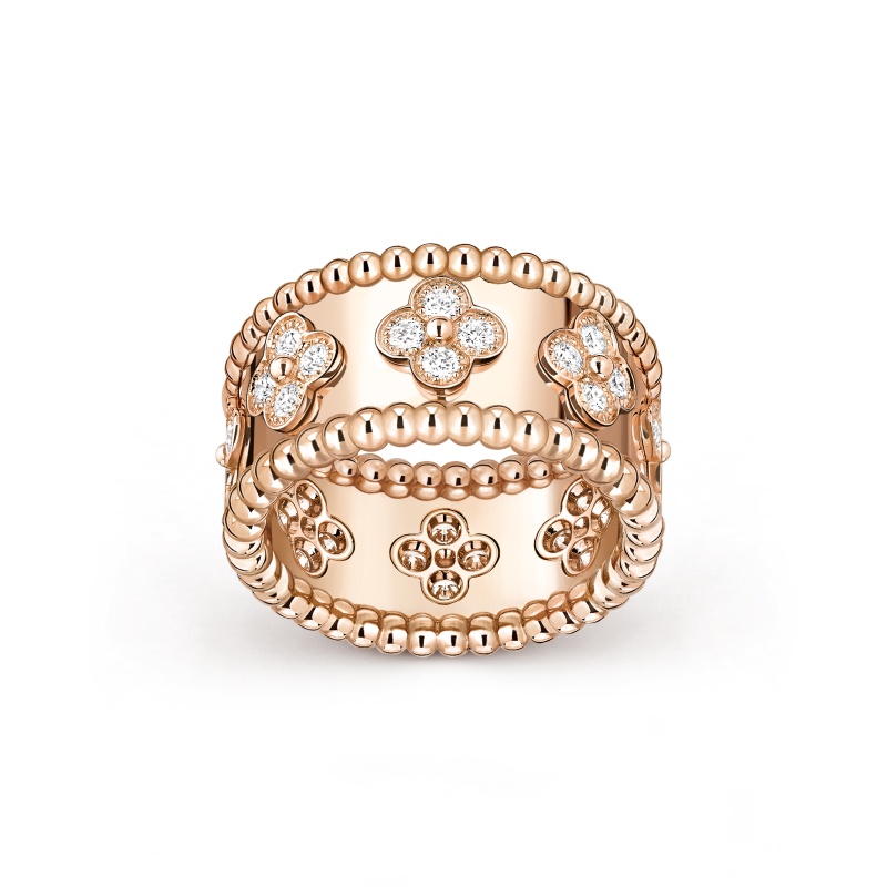 Replicate Perlée clovers ring, medium model(1:1 replica)
