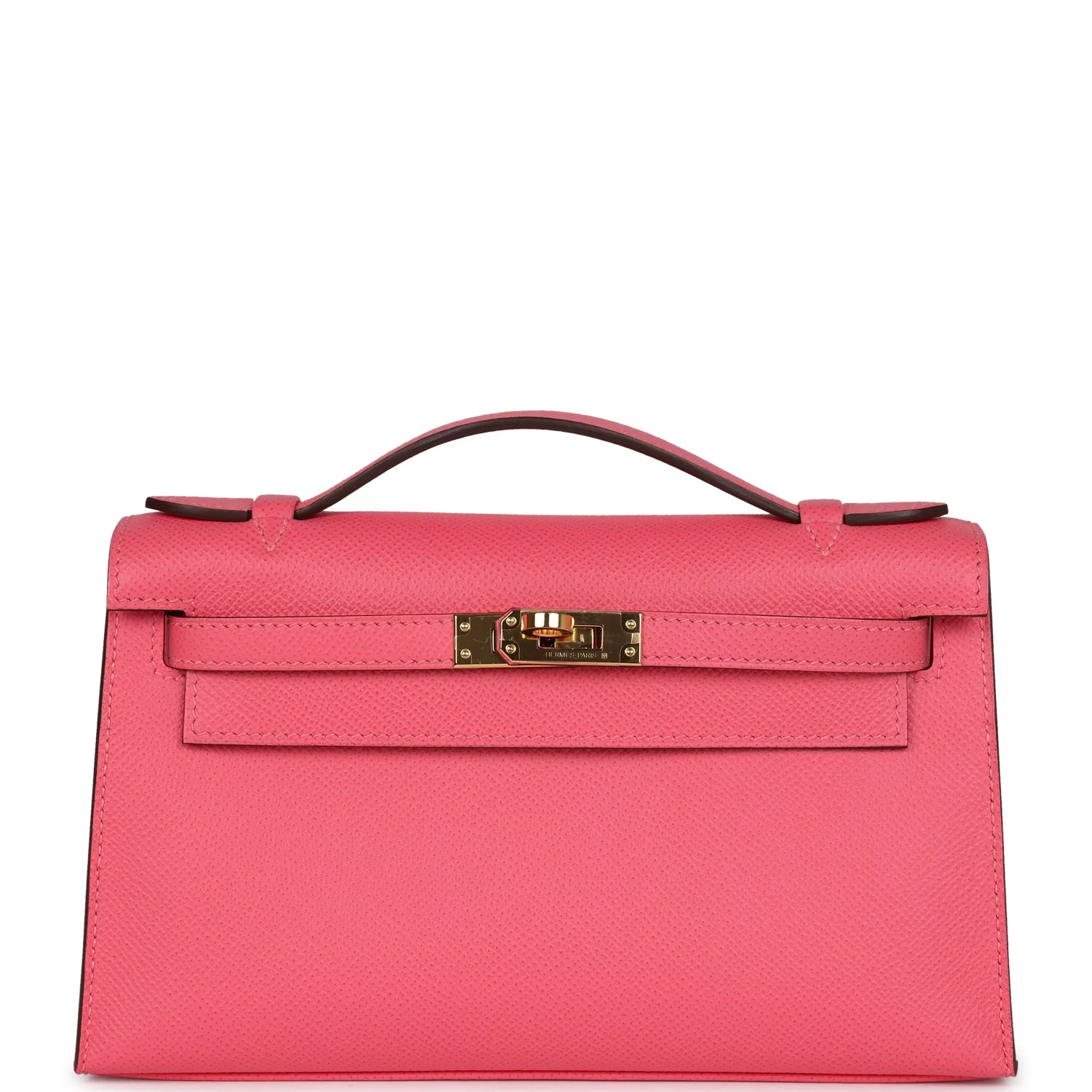 Replicate Hermes Special Order (HSS) Kelly Pochette Rose Azalee Epsom Gold Hardware(1:1 replica)