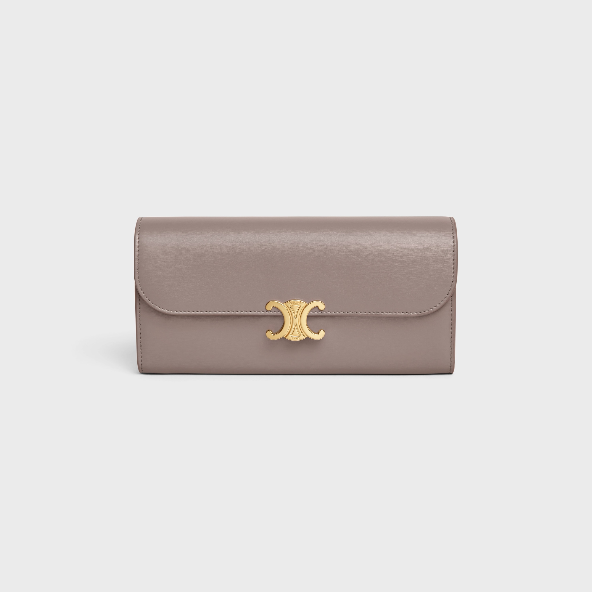 Replicate LARGE WALLET TRIOMPHE IN SHINY CALFSKIN PEBBLE(1:1 replica)