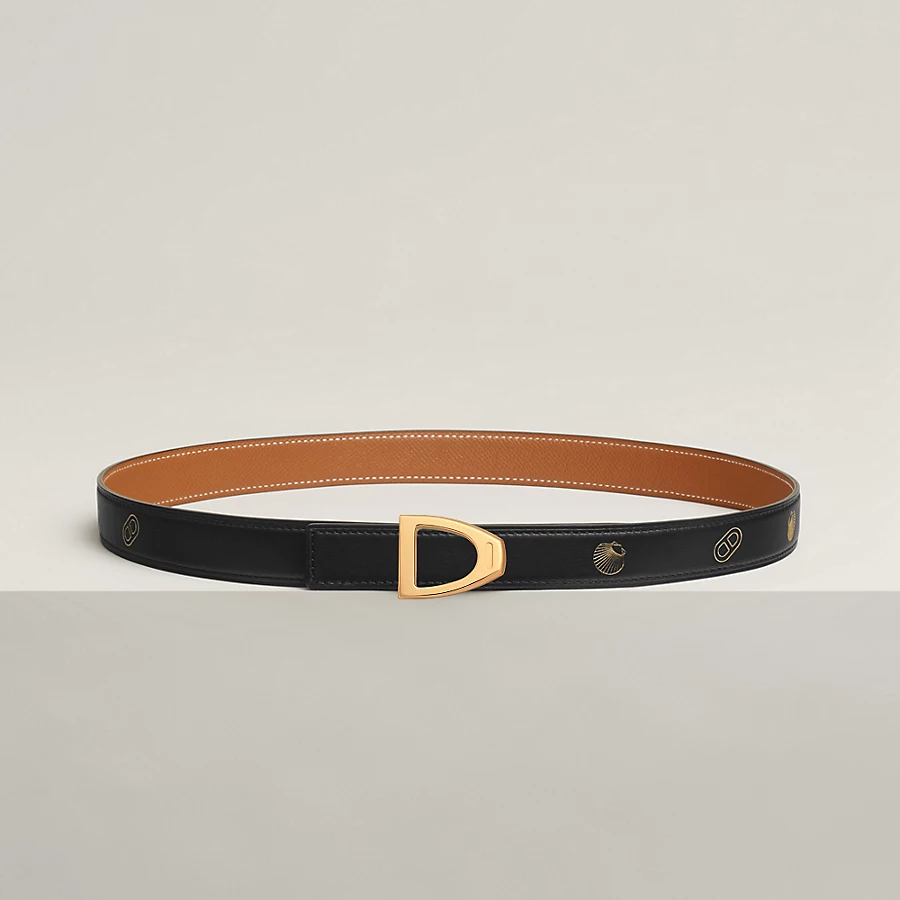 Replicate Cavaliere belt buckle   Reversible leather strap 24 mm(1:1 replica)
