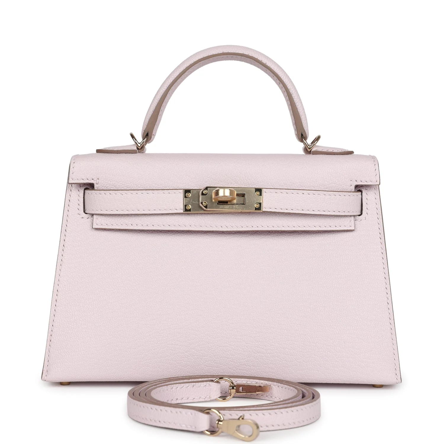 Replicate Hermes Special Order (HSS) Kelly Sellier 20 Mauve Pale Verso Chevre Mysore Permabrass Hardware(1:1 replica)