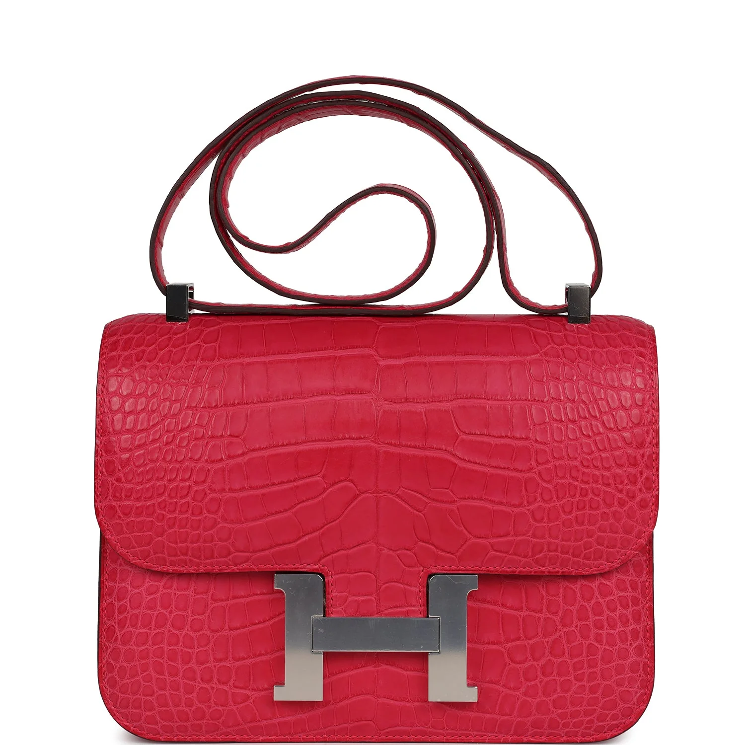 Replicate Hermes Constance 1-24 Rose Extreme Matte Alligator Palladium Hardware(1:1 replica)