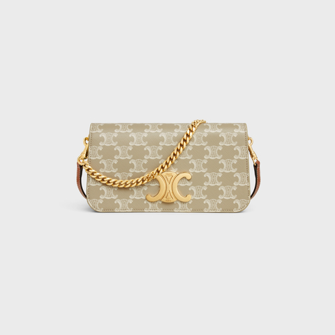 Replicate MULTIPOCHETTE IN TRIOMPHE CANVAS AND CALFSKIN GREGE(1:1 replica)