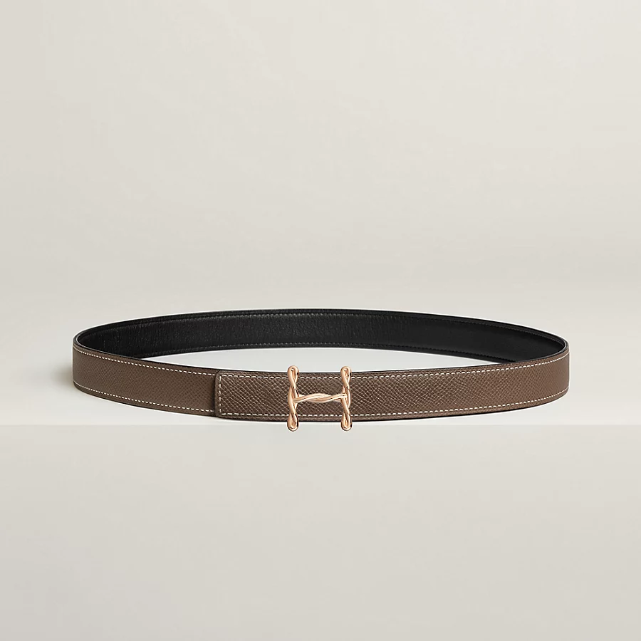 Replicate H Torsade belt buckle   Reversible leather strap 24 mm(1:1 replica)