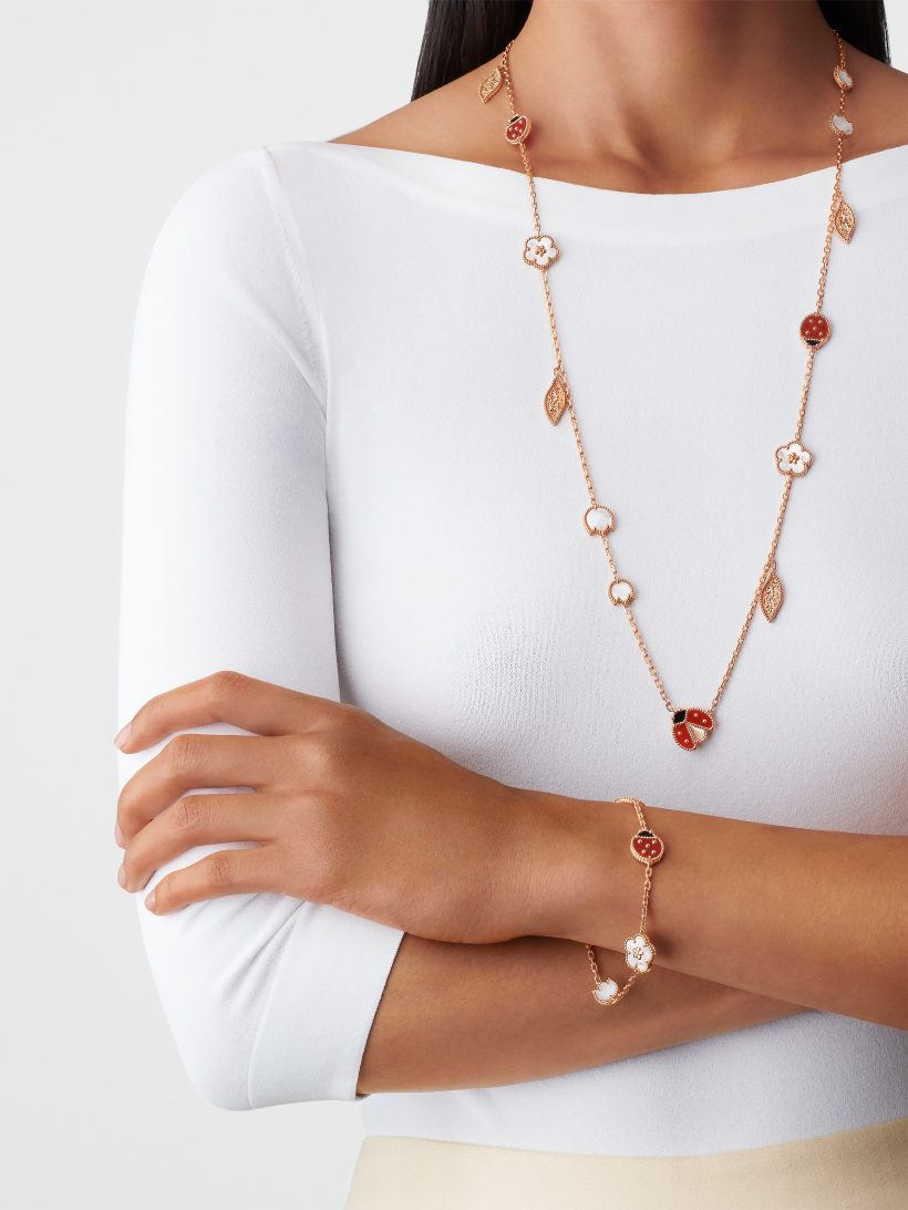 Replicate Lucky Spring long necklace, 15 motifs(1:1 replica)