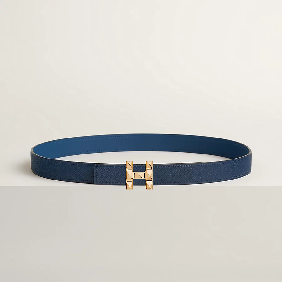 Replicate H Infini belt buckle   Reversible leather strap 24 mm(1:1 replica)