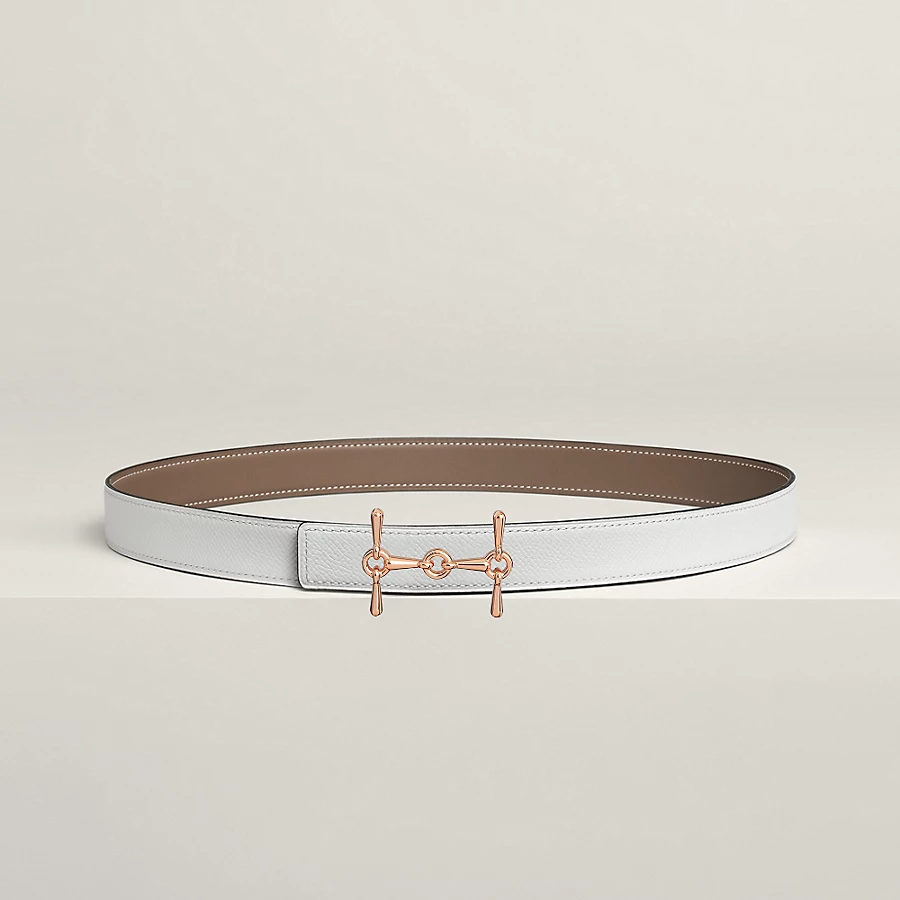 Replicate H Equestre belt buckle   Reversible leather strap 24 mm(1:1 replica)