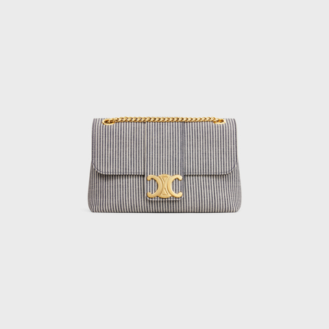 Replicate MEDIUM CELINE VICTOIRE BAG IN STRIPED TEXTILE NAVY BLUE(1:1 replica)